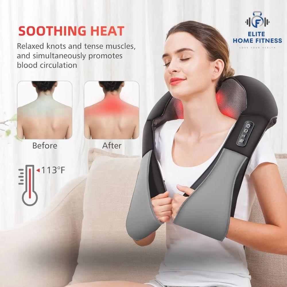Allevia la tensione muscolare: massaggiatore Shiatsu per schiena, spalle e collo con terapia del calore