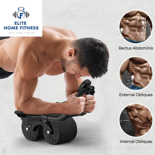 Smart Ab Workout: Automatic Rebound Ab Roller with Timer for Faster Results