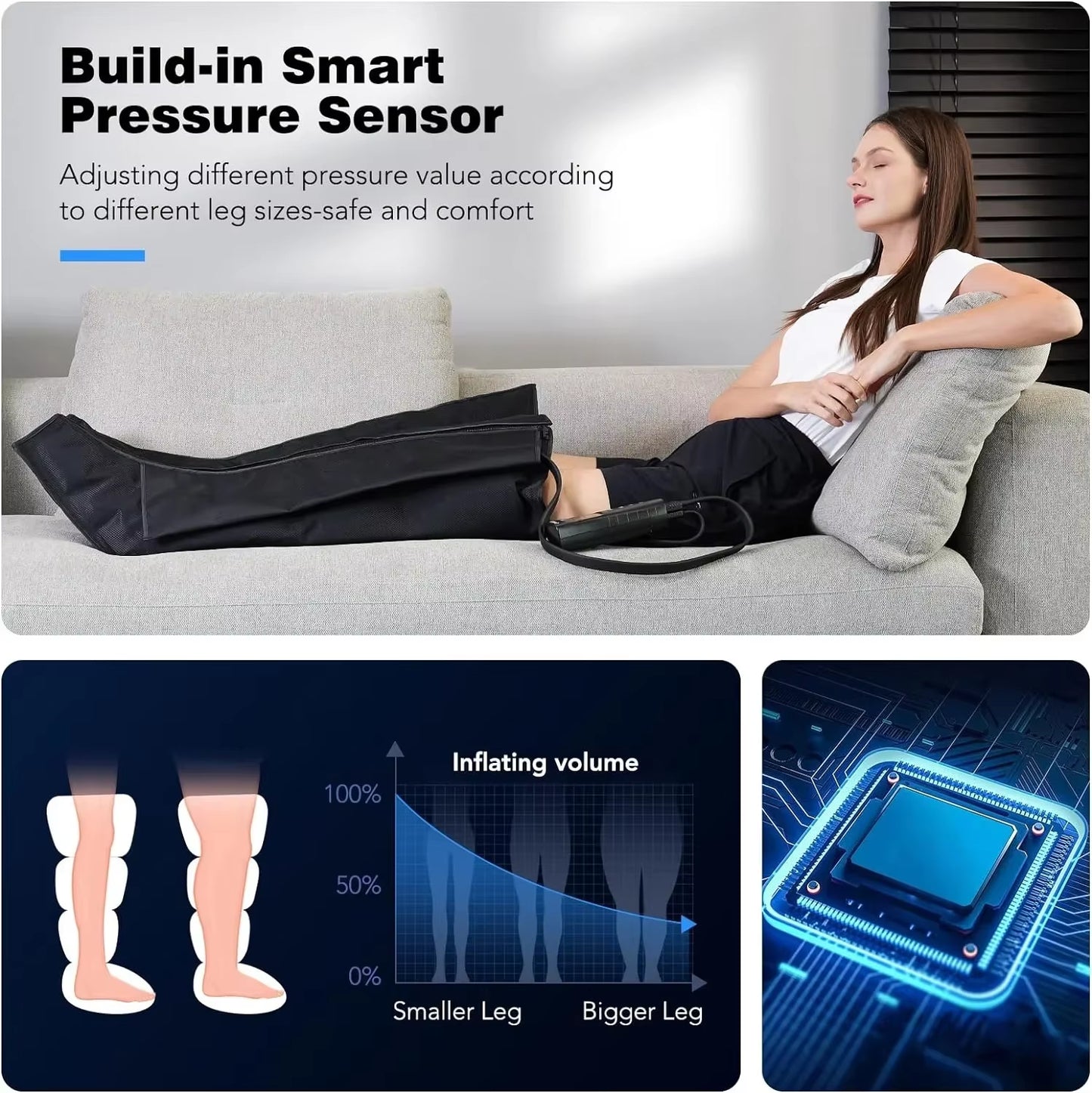 2024 Wireless 8 12 Chambers Recovery Pump Boots Massager,Portable Muscular Sport Leg Air Compression Recovery Double Leg System