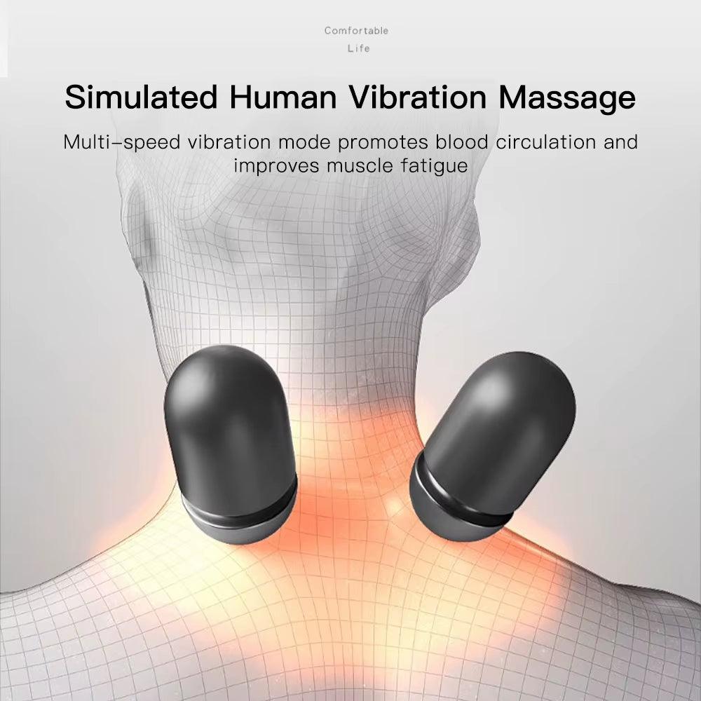 Heating Vibration Neck Massager Electric Cervical Massager Pillow Back Traction Relax Sleeping Memory Foam Pillow Spine Support