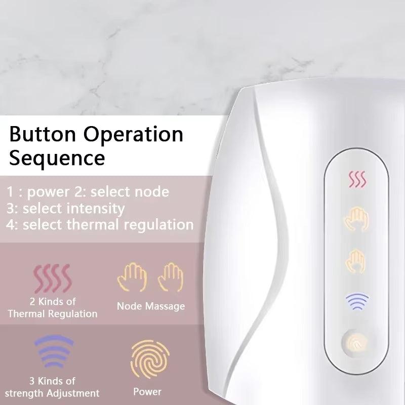 Electric Hand Massage Machine Palm Finger Acupoint Wireless Hand Massager with Air Pressure and Hot Compress Acupressure Device