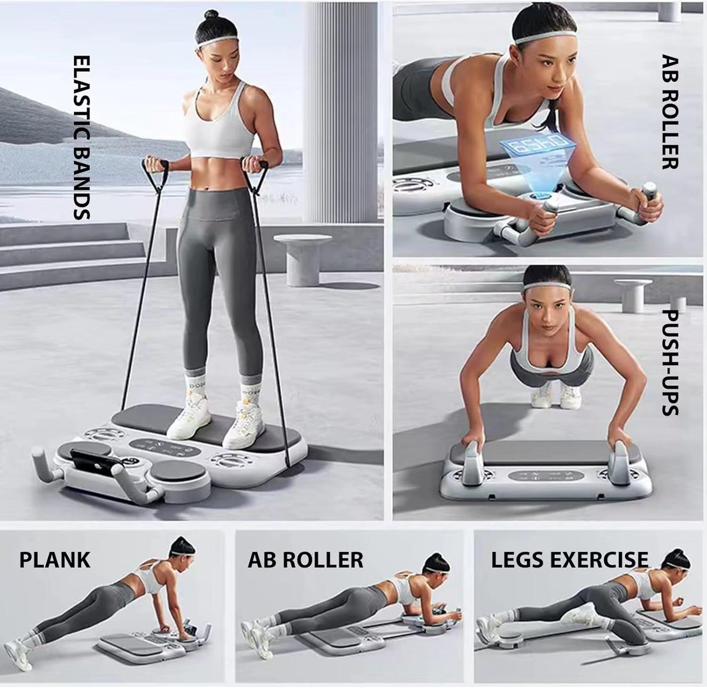 Portable and Multifunctional Abdominal Board Push-Up Plate for Home Exercise