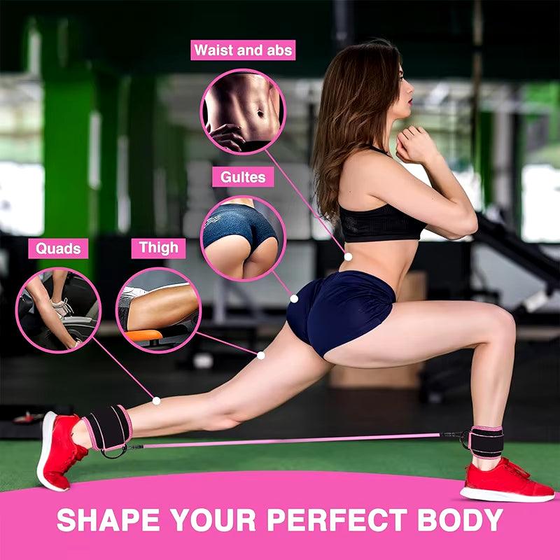 Ankle Strap Resistance Bands Hip Leg Strength Pull Rope Fitness Elastic Training Home Yoga Pilate Crossfit Workout Gym Equipment